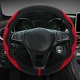 thumbnail image 2 of Luxury Suede Steering Wheel Cover for Cars, Soft Leather Padded Wheels Cover for Sedan, SUV, Auto Interior Accessories, Thin Car Handle Cover, Universal Fit, Anti Slip, 14-15 In, 2 of 9