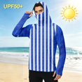 thumbnail image 5 of LTTVQM Adult Mens Light Thin Sun Safe Hooded Top Built-in Integrated Neck Gaiter Thumb Cuffs Freshwater Fishing Beach Wear Blue 3XL, 5 of 6