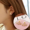 thumbnail image 5 of 1Pair Fashion Women Chrysanthemum Earrings Flower Earrings Couple Engagement Gift Party Hanging Earrings, 5 of 11