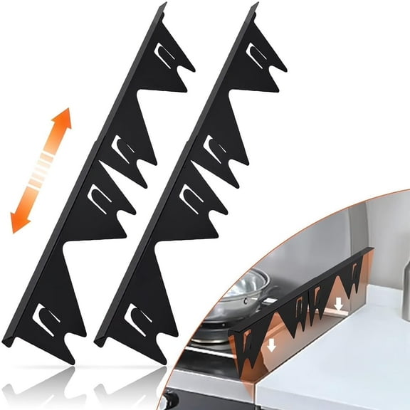 MOTMAX 2Pcs Stainless Steel Stove Gap Covers, Stove Gap Filler for Kitchen, Adjustable Length 13.8" to 27.5"