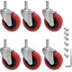 thumbnail image 3 of 6 Pack Creeper Wheels 2.5 Inch Heavy Duty Swivel Caster Wheel Creeper Service Cart Stool Post Mount, M10 (around 3/8) X 1 Metric Threaded Stem Casters, 3 of 5