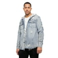 thumbnail image 6 of Victorious Men's Hooded Long Sleeve Button Up Denim Shirt DK162 - Indigo - Medium, 6 of 6