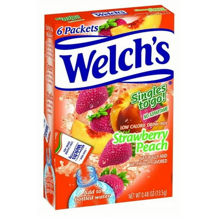 Welch's Low Calorie Strawberry Peach To Go Drink Mix Singles, 0.48 Oz., 6 Count