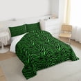 thumbnail image 3 of jejeloiu Abstract Zebra Print Twin Comforter Sets,Green Stripes Lines Bedding Set For Girls Boys Reversible 2pcs, 3 of 8