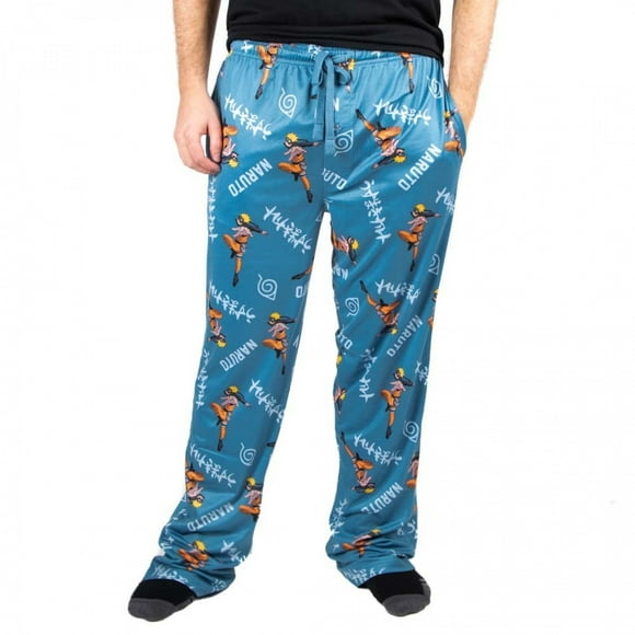 Naruto Character and Text All Over Print Sleep Pants-XLarge (40-42)