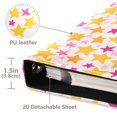 thumbnail image 3 of FORMRS 3 Ring Photo Album 4"x6" Self Adhesive Large Capacity PU Leather Cover, Light Pink Stars, 3 of 8