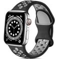thumbnail image 3 of LEIXIUER 1/4Pack Silicone Sport Band Compatible with Apple Watch Ultra Bnads 44mm 45mm 38mm 40mm 49mm 42mm 41mm Women Men Adjustable Breathable Strap Replacement iWatch Series 8 7 SE 6 5 4 3 2 1, 3 of 13