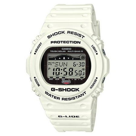 - Casio GWX5700CS-7 Men's Atomic Solar White G Lide Tide Moon Graph G Shock Watch