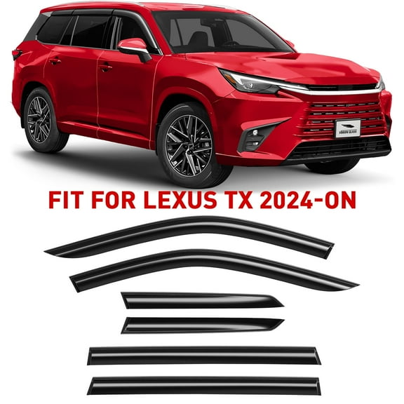 Voron Glass Tape-on Extra Durable Rain Guards for Lexus TX 2024-2026, Window Deflectors, Vent Window Visors, 6 Pieces - 100866