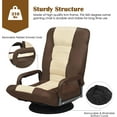 thumbnail image 4 of REKHH Floor Gaming Chair, 360 Degree Swivel Floor Chair w/Armrests, 6 Adjustable Position, Padded Backrest, Folding Floor Rocker for Games, Lazy Sofa Lounger, Brown/Beige, 4 of 7