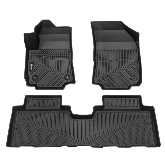 Ikon Motorsports All Weather TPE Floor Mats Liner Fits 2018-2024 Chevy Equinox/ GMC Terrain, 3D Molded Non-slip Waterproof Carpets Guard Black 3PCS