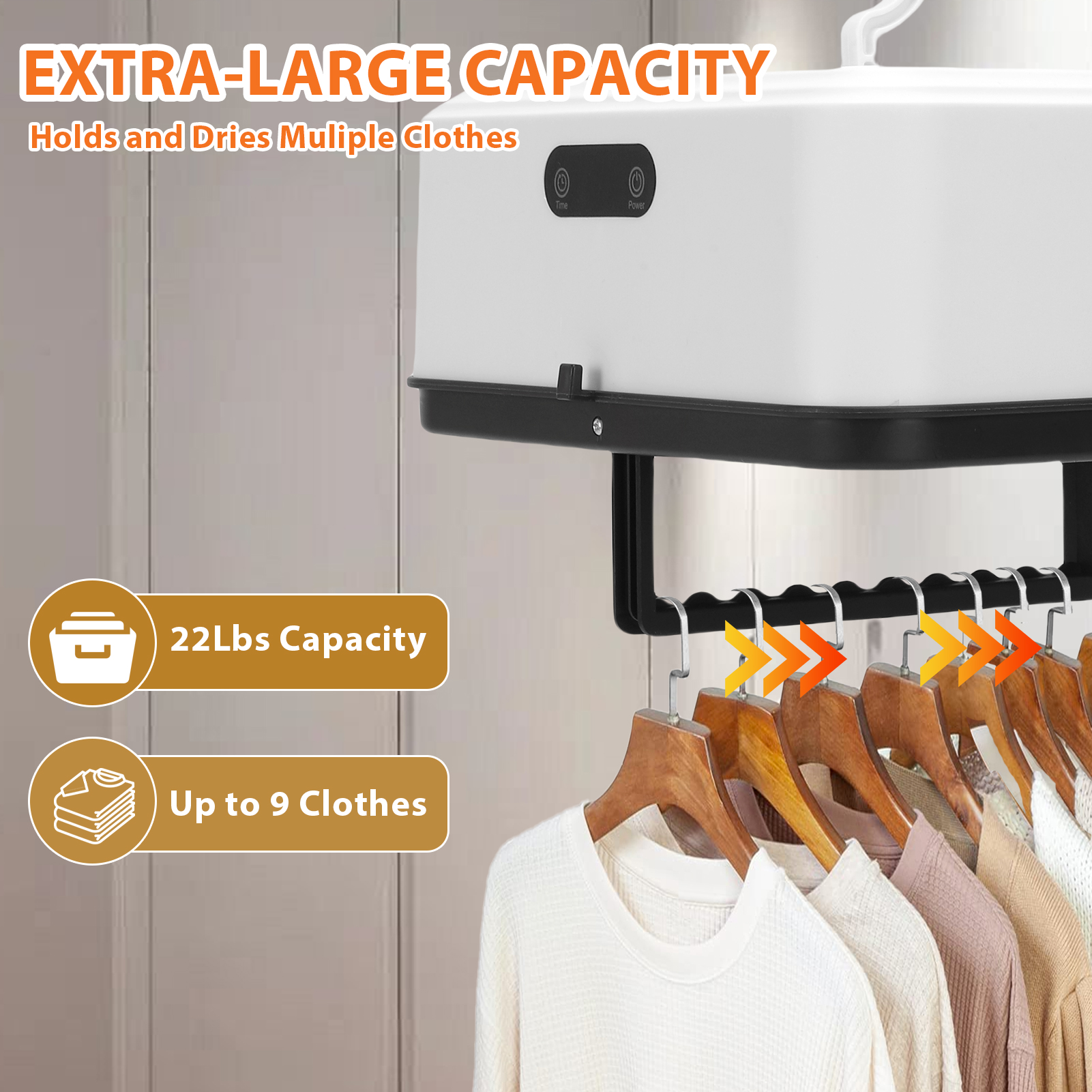 Portable Clothes Dryer, 600W Mini Foldable Laundry Dryer with Timer, Compact Drying Machine for Home,Travel,RV, Apartment