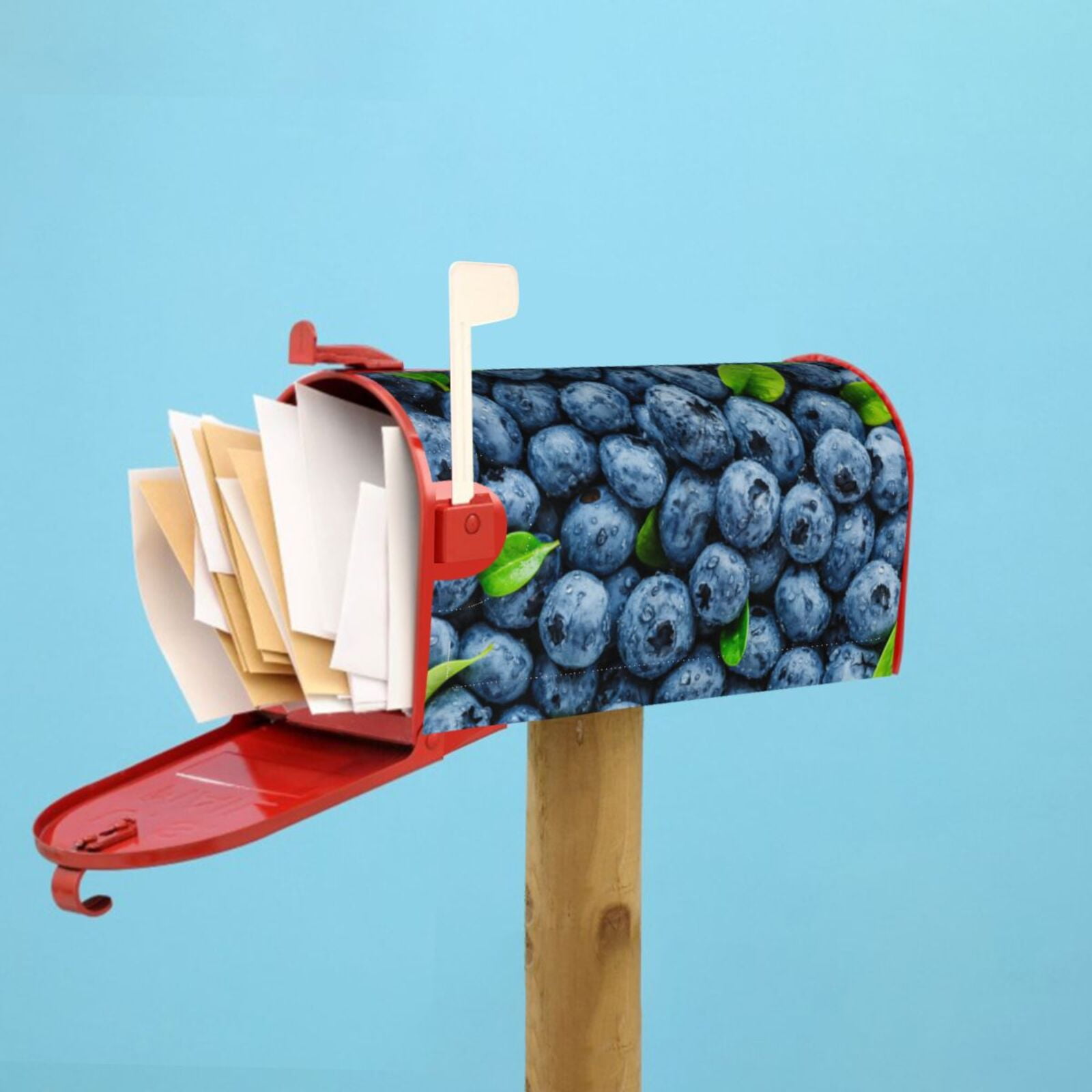 Rateoe Fresh Blueberries Printed Mailbox Covers - Easy to Install Fall, Winter, Spring, Summer Mailbox Cover - Weather and UV-Resistant Mailbox Decor - Mailbox Magnetic Covers-25.5x21 in