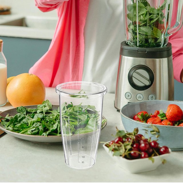 BESTYASH 2Pcs Automatic Stirring Cups Transparent Plastic Blender Cups with Precise Measurement for Smoothies