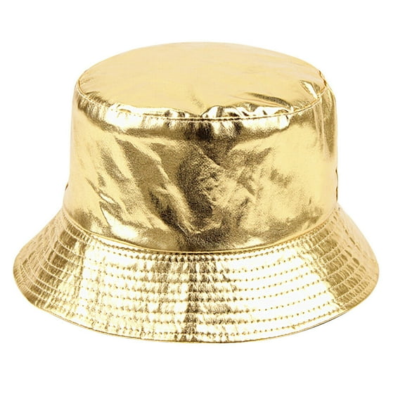 Portable Sun Hat Bucket Hat Outdoor Beach Sun Protection Fisherman Hat Travel Bucket for Woman Girl Lady (Golden)