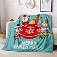 thumbnail image 4 of Merry Christmas Blanket Santa Claus Throw Blanket, Snowman Pattern Flannel Throw Super Soft Cozy Plush Xmas New Year Holiday Blanket for Couch Sofa Bed Gift Blanket(Blanket Xmas3002-80 x60), 4 of 4