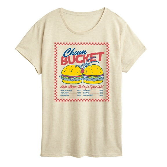 Spongebob Squarepants - Plankton Chum Bucket - Women's Short Sleeve Graphic T-Shirt