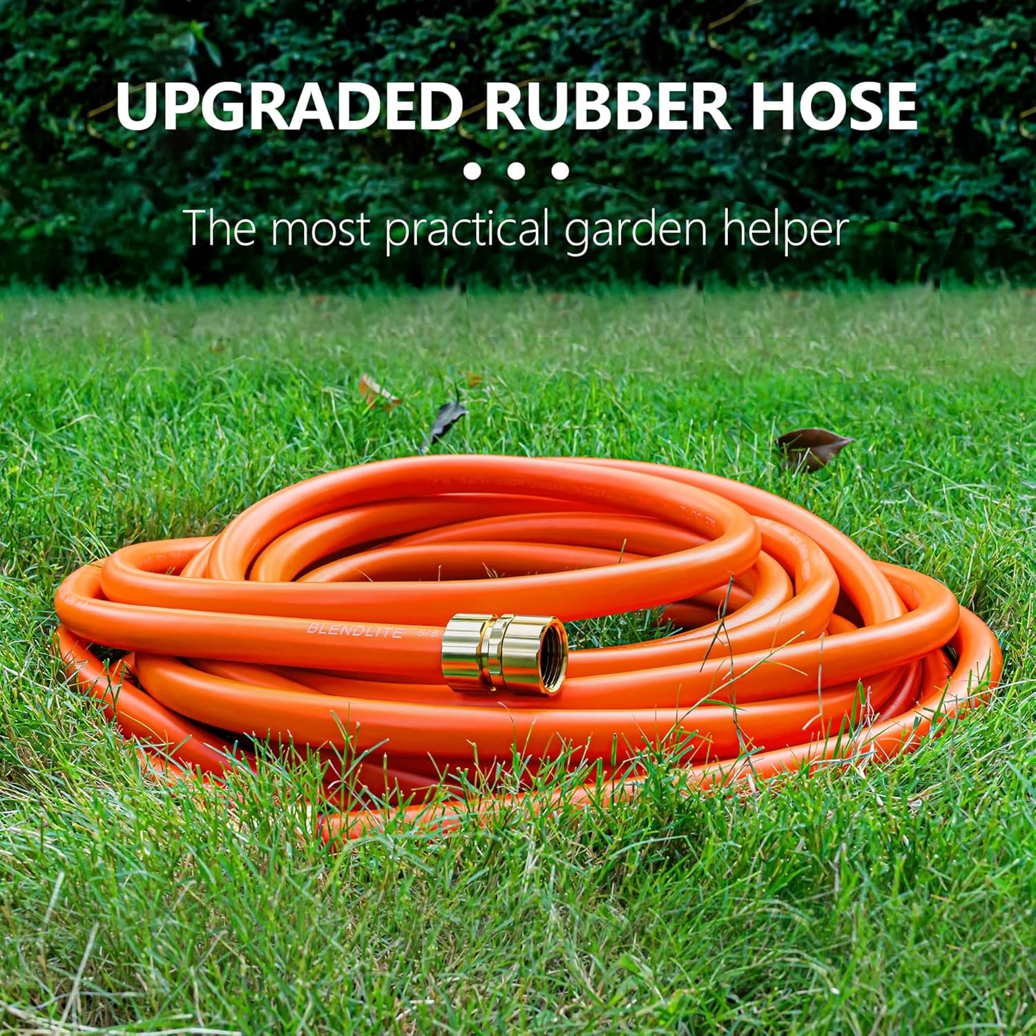 Garden Hose 25ft x 5/8", Custom Length, -40°F to 150°F, All-weather, NO Kink, Flexible, 600 Burst PSI, Leakproof Water Hose with Additional Customizable Solid GHT Fittings