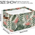 thumbnail image 4 of GZHJMY Collapsible Storage Basket Flowers and Leaves Rectangular Storage Bins Baskets Toys Storage Bins with Handles for Bedroom Home Office 1PCS, 4 of 7