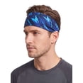 thumbnail image 5 of Luxtrada Sports Headbands for Men Women Non-Slip & Moisture Wicking Elastic Yoga Headband Hairband for Working Out, Running, Gym, Cycling (Camo Blue), 5 of 10