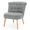 thumbnail image 4 of Accent Chair, Living Room Accent Chair, Tufted Upholstered Arm Chair with Wood Legs, Mid-century Modern Single Sofa, Gray, 4 of 8
