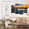thumbnail image 5 of Elephant Stock Old Boats By The Shore Wall Art - Horizontal Multi Panel Canvas - Living Room Wall Decor - Transportation Multi Panel - Turquoise And Orange Decor - 52" x 32", 5 of 8