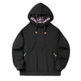 thumbnail image 2 of Mens Fleece Lined Hoodies & Sweatshirts with Zipper Pockets Pullover Hoodie Long Sleeve Casual Plaid Printed Thermal Warm Sweatshirt Tops, 2 of 3