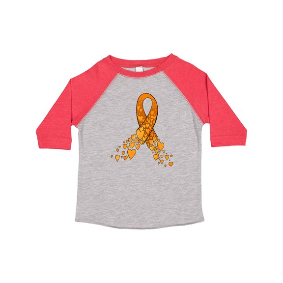 Inktastic Leukemia Awareness with Orange Ribbon Made of Hearts Boys or Girls Toddler T-Shirt