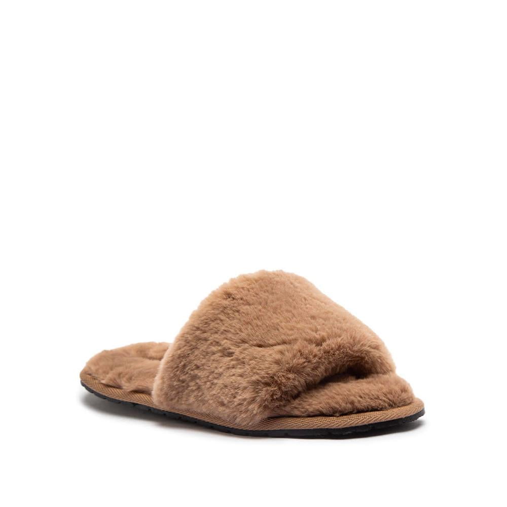 qupid faux fur slides