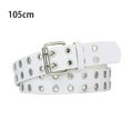 thumbnail image 2 of TSSUOUN Punk Double Needle Buckle Waistband Women's Eye Belt White Paired Jeans Double Empty Buckle Waistband, 2 of 5