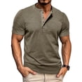 thumbnail image 2 of T-Shirts Male Spring Short Sleeve Solid Color Letter Stripe Stitching Short Sleeve Top Tee Shirts Men Green L, 2 of 4