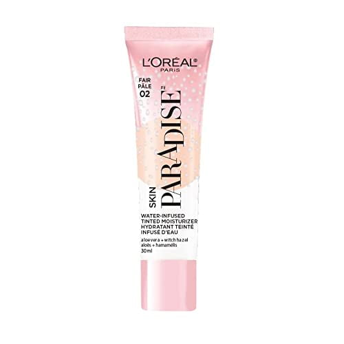 L'Oreal Paris Skin Paradise Water-infused Tinted Moisturizer with Broad Spectrum SPF 19 sunscreen lightweight, natural coverage up to 24h hydration for a fresh, glowing complexion, Fair 02