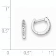 thumbnail image 2 of 925 Sterling Silver Diamond Huggie Hoop Earrings, 2 of 6