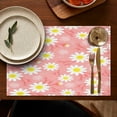 thumbnail image 5 of Vintage Daisy Yellow Boho Floral Placemats Set of 4, 12x18 Inch Linen Table Mats, Washable Cute Daisy Artwork Retro Wildflower Artistic Dining Decor for Kitchen Table, 5 of 6