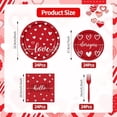 thumbnail image 2 of 96 Pieces Valentine’s Day Tableware Set – Red and White Disposable Plates, Napkins, and Forks with Heart and Love Designs for Valentine’s Parties Romantic Celebrations – Serves 24 Guests, 2 of 7
