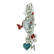 Disney Minnie Mouse Women Stainless Steel Charm Bracelet Watch MN2217