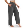 thumbnail image 2 of SOMER Wide Leg Yoga Pants for Women High Waisted Casual Loose Sweatpants Flowy Pants with Pockets, 2 of 6