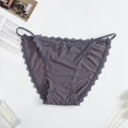 thumbnail image 6 of Women Ice Silk Lace Trim Strap Breathable Thin Panty Briefs,Dusty Pink One Size, 6 of 8