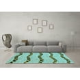 thumbnail image 3 of Ahgly Company Indoor Square Abstract Light Blue Modern Area Rugs, 3' Square, 3 of 4