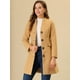 thumbnail image 2 of Abrigo largo elegante de invierno para mujer con cuello en V y un solo pecho Caqui XL, 2 of 7