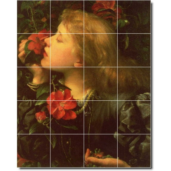 Ceramic Tile Mural-George Watts Women Painting 100. 17" w x 21.25" h using (20) 4.25 x 4.25 ceramic tiles