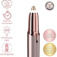 thumbnail image 4 of Eyebrow Hair Remover for Women Rechargeable Eyebrow Trimmer, with 2 Replacement Heads, Painless-Precision Eyebrow Epilator for Nose Lips Face with Storage Bag, 4 of 7