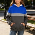 thumbnail image 3 of MexChoioe Boys and Girls Hoodie Hooded Sweatshirt Color‑Blocked Casual Long Sleeve with Pockets Versatile for Back to School and Daily, 3 of 5