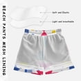thumbnail image 3 of FORMRS Boys Swim Trunks Quick Dry Mesh Liner Boardshorts Sizes XS-XL, Blue Retro Shapes, 3 of 7