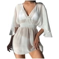thumbnail image 1 of Wraps, Robe de Plage en Dentelle Crochetée Col en V pour Maillot de Bain, 1 of 4