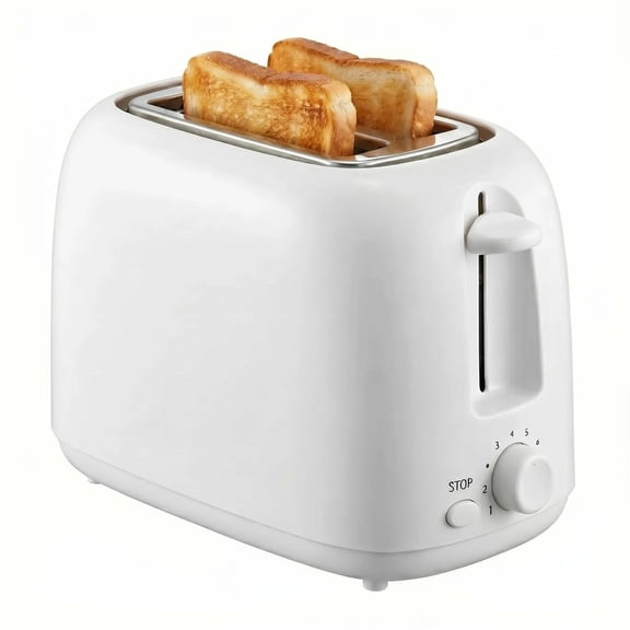 Asoricing 2-Slice Toaster,6 Shade Settings,Removable Crumb Tray,White Easy for Breakfast