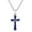 Blue, variant on Minimalism Christian Cross Light Mother of Pearl .925 Sterling Silver Pendant Necklace