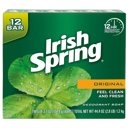 24 Fluorescent Bath Bar - Irish Spring Original, Deodorant Bar Soap, 3.7 Ounce, 12 Bar Pack