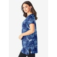 thumbnail image 3 of Roaman's Women's Plus Size Plus Size Cotton Short Sleeve V-Neck Ultimate Tunic, 3 of 5