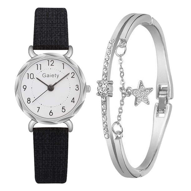 Reloj de mujer Reloj de señora Correa de cuero Reloj de señora de cuarzo analógico Moda Temperamento/Rojo